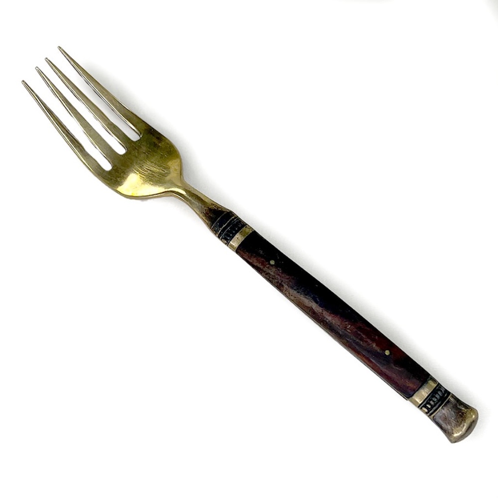 Pottery Barn Vintage Bronze & Rosewood Flatware - Service for 8 - Picture 2 of 6